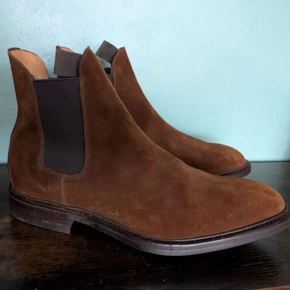 NEW Men's Brown Suede Gusset Boot with Dainite Rubber Sole, Size 11
